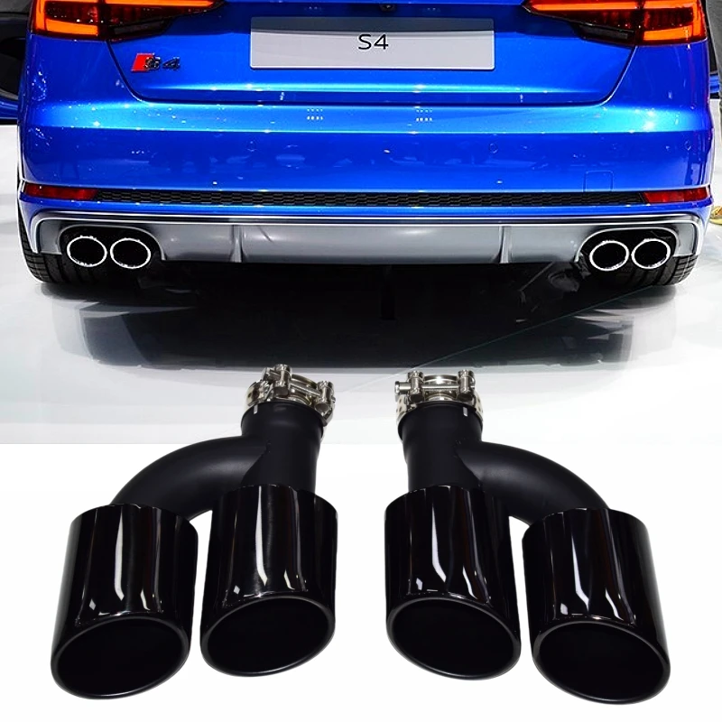 2pcs-set-Dual-Out-Stainless-Steel-Car-Rear-Exhaust-Pipe-For-Audi-A4-A5