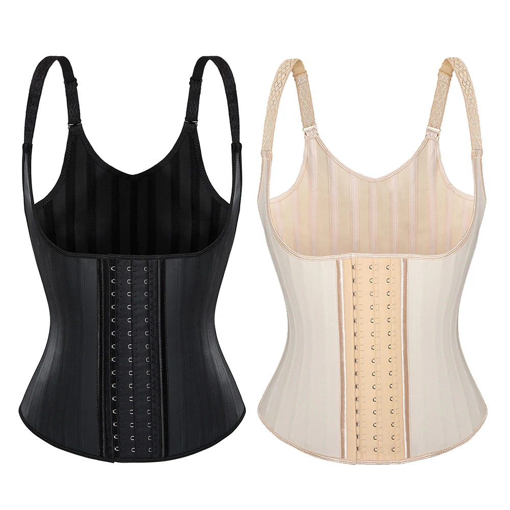 

Hot Sale Women Latex Waist Trainer Vest 25 Steel Bones Black Beige Underbust Corset Belt Girdle Shaper