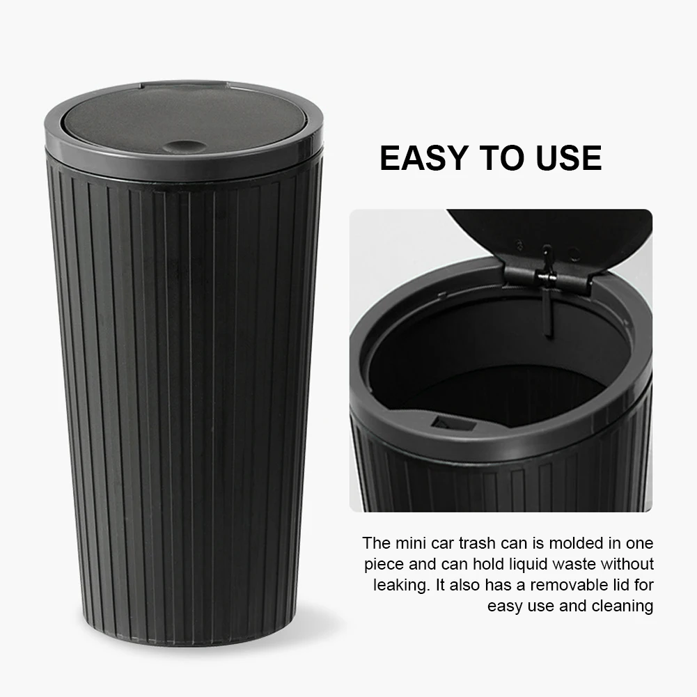 Car Trash Can Cup Holder Leakproof Car Interior Rubbish Container Waterproof Vehicle Garbage Bin Large Capacity