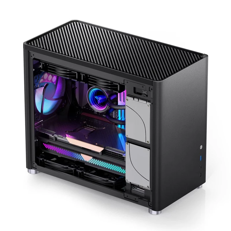 D30 M-ATX case ATX aluminum case silver mini computer case 240 water cooling double-sided side transparent glass