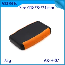 Compact ABS Plastic Enclosure for Electronics - Portable Handheld Control Box Housing (Black orange)