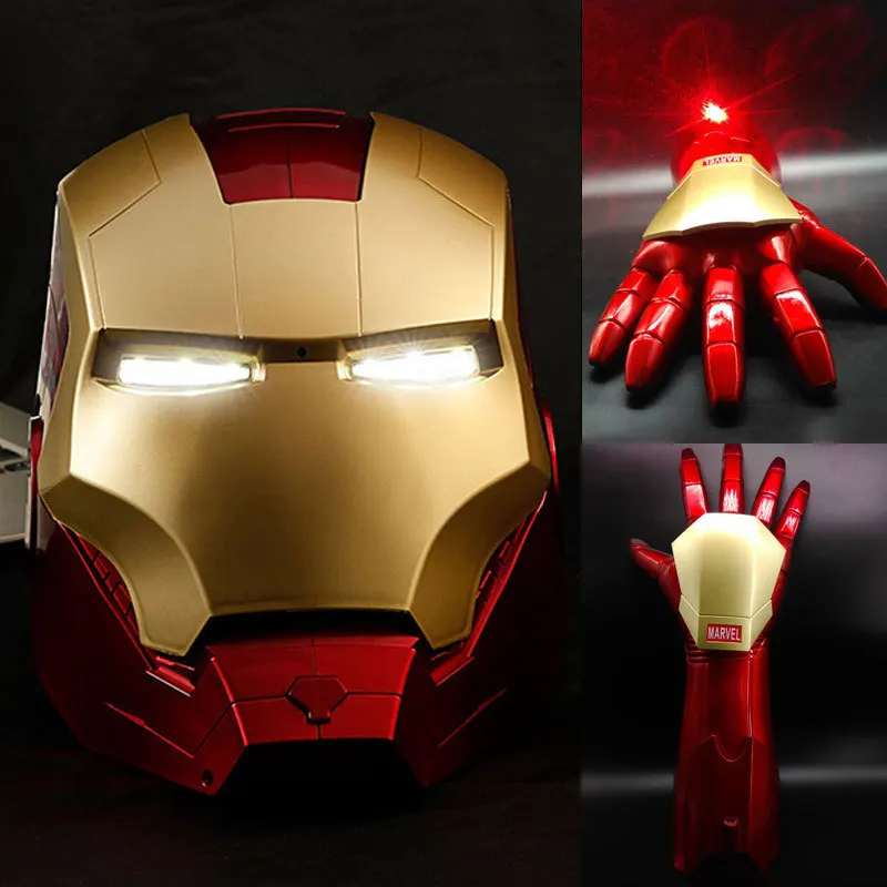 Masque Iron Man 1:1 En Or/argent Avec Contrôle Vocal Et Ouverture Automatique - Cosplay Et Collection