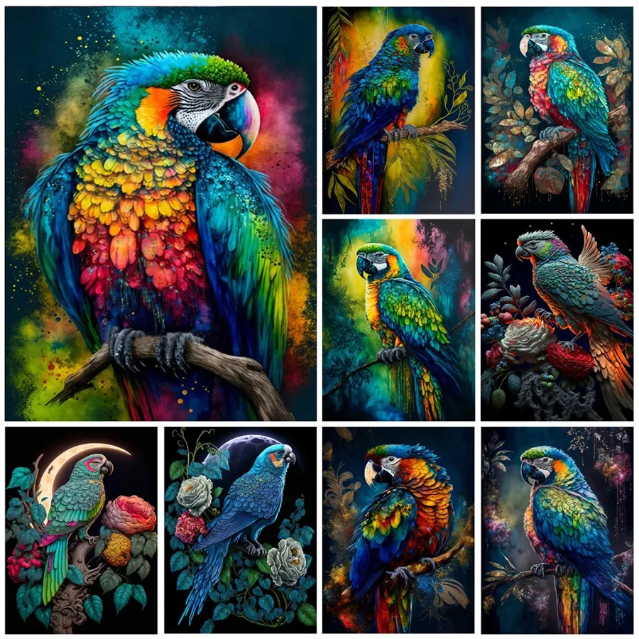 Pittura Diamante Uccelli Pappagallo Punto Croce 5D Ricamo Diamante Fai Da Te Vendita 2023 Strass Animali Immagine Mosaico Arte Decorazioni Per La Casa