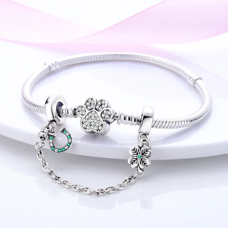 Sicherheitskette aus 925er-Sterlingsilber mit farbigem Zirkon, Abstandsperlen, passend für Pan-Original-Armbänder, DIY-Jubiläum, Geburtstag – Detail 14
