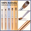100% Pure Kolinsky Acrylic Nail Brush Oval Crimped Gold Handle Professional Salon Quality for Acrylic Powder Size 2-18# 4