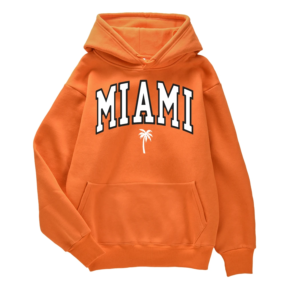 

Miami Beach Print Hooded Mens Street Tight Long Sleeve Harajuku Streetwear Couple Sweatshirts Fashion Sport Aesthetic Tracksuit