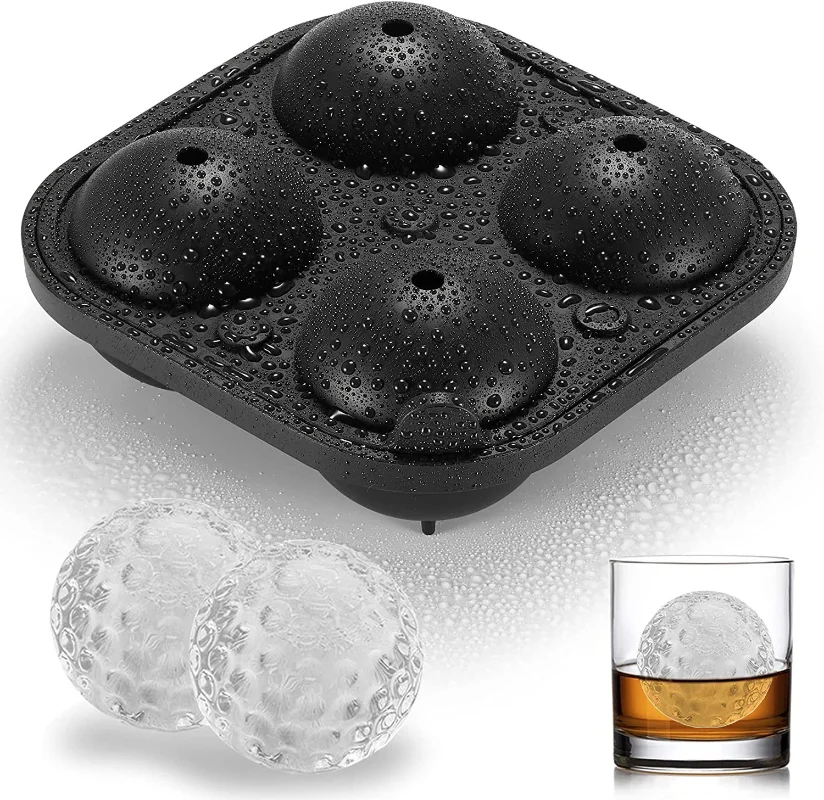 New Silicone 4-Link Golf Ice Hockey Mold Home Bar Whiskey Golf Ball Ice Mold  Wine Cup Accessories Silicone Mold Ice Cube Maker - AliExpress