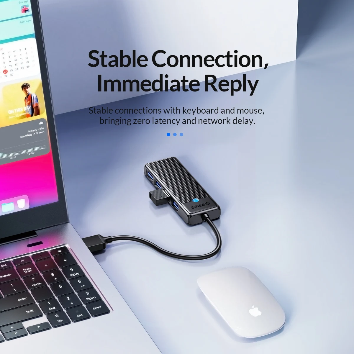 Orico tipo c Hub Usb Hub 3.0 Divisor de Portas Adaptador de Hub Usb Doca de Expansão Adaptador Otg Ultra-fino para pc Acessórios de Computador - Imagem 2