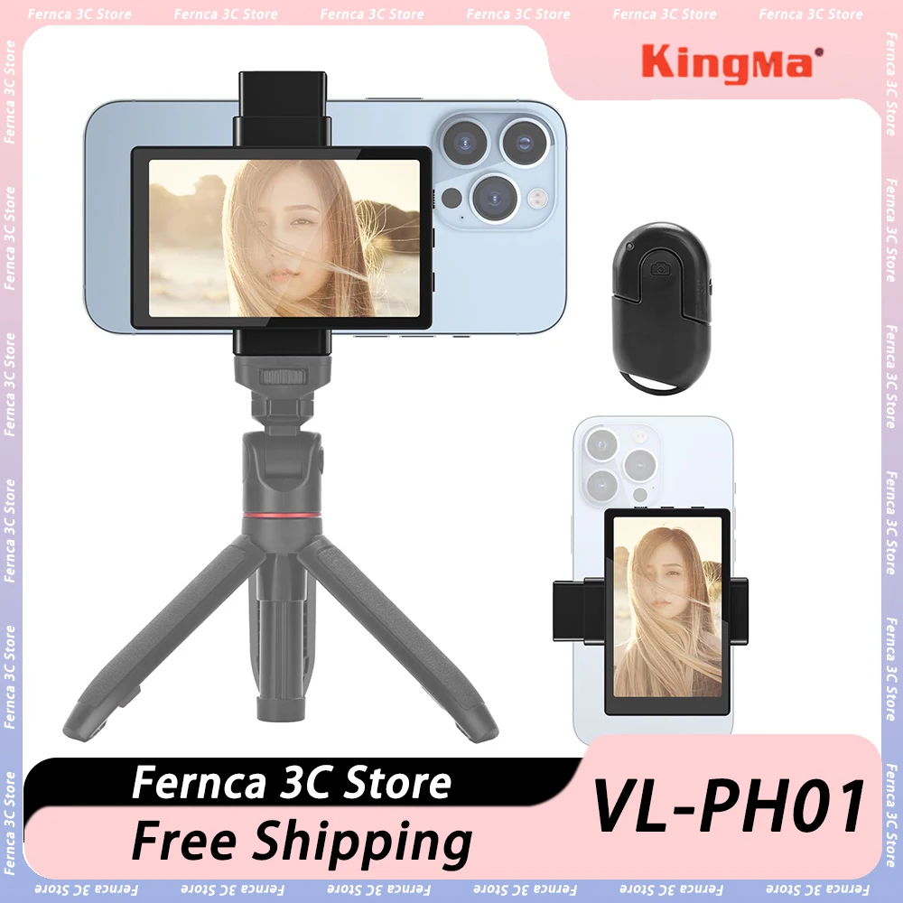 Kingma VL-PH01 스마트폰 브이로그 셀카 모니터, 마그네틱 스크린, 휴대폰 후면 카메라 사용, 셀카 브이로그 라이브 스트림, 아이폰용