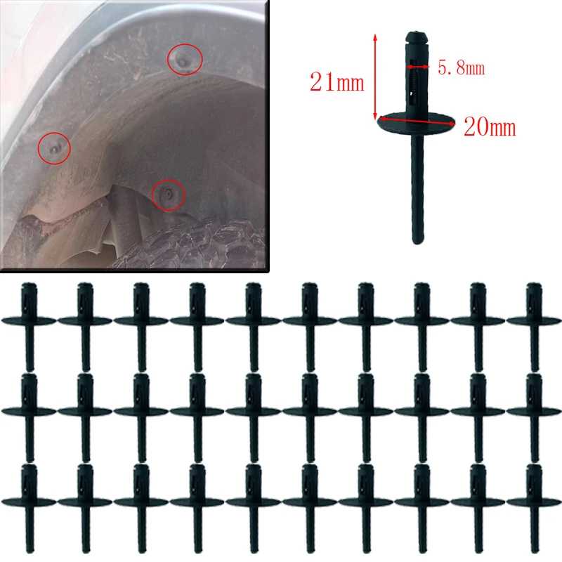 

Car Rivets Fits Bumper Door Sill Fender Liner Wheel Well Rocker Rivets For Bmw E84 F25 E70 E71 E72 F01N F02N