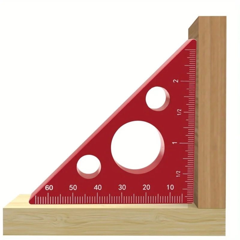 Triangle Ruler 45/90 Degree Metric Scale Precision Angle Ruler Aluminum Thickened Height Multifunction Woodworking Tool