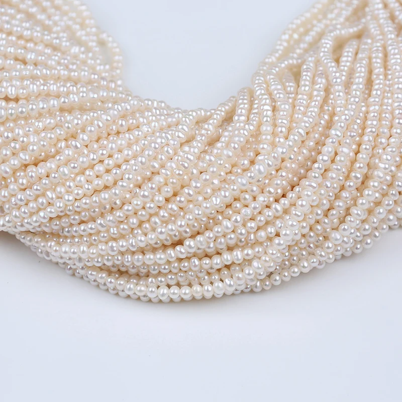 

Wholesale 2.5-3mm White Small Loose Freshwater Near Round Baroque pearls for Sale Natural