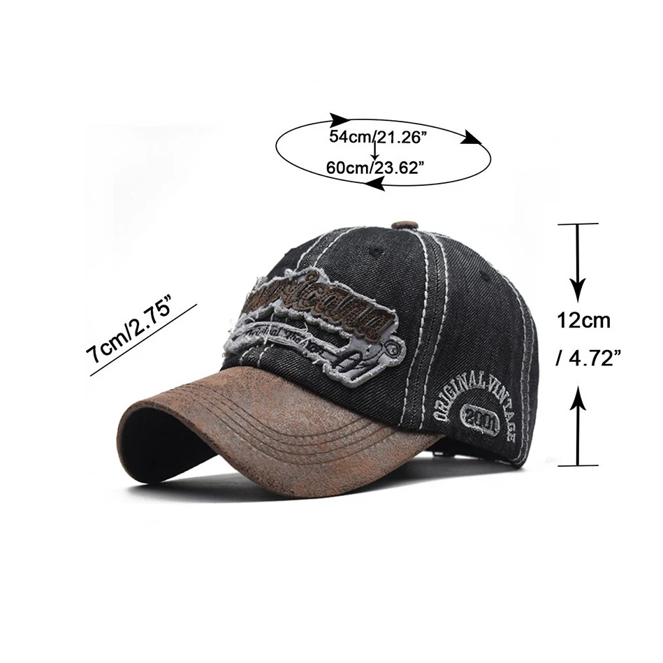 CNTANG 여름 데님 야구 모자 남자 패션 수 놓은 편지 면화 모자 Snapback 남자 야외 캐주얼 힙합 모자 조절 가능
