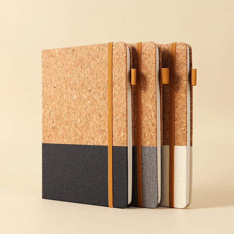 Eco-Friendly Recycled Cork and Straw Minimalist Notebook