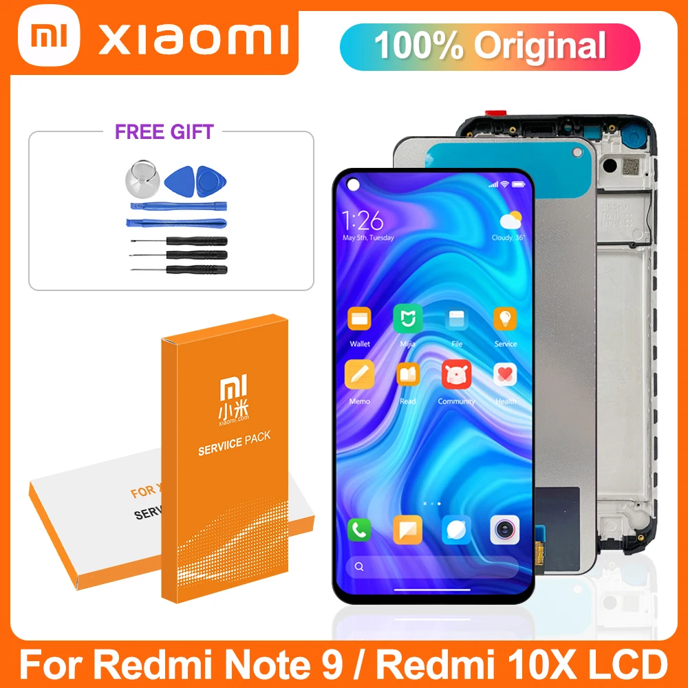 

6.53" Original For Xiaomi Redmi Note 9 LCD Display Note9 M2003J15SC Redmi 10X 4G Touch Screen Digitizer Assembly ScreenRepair