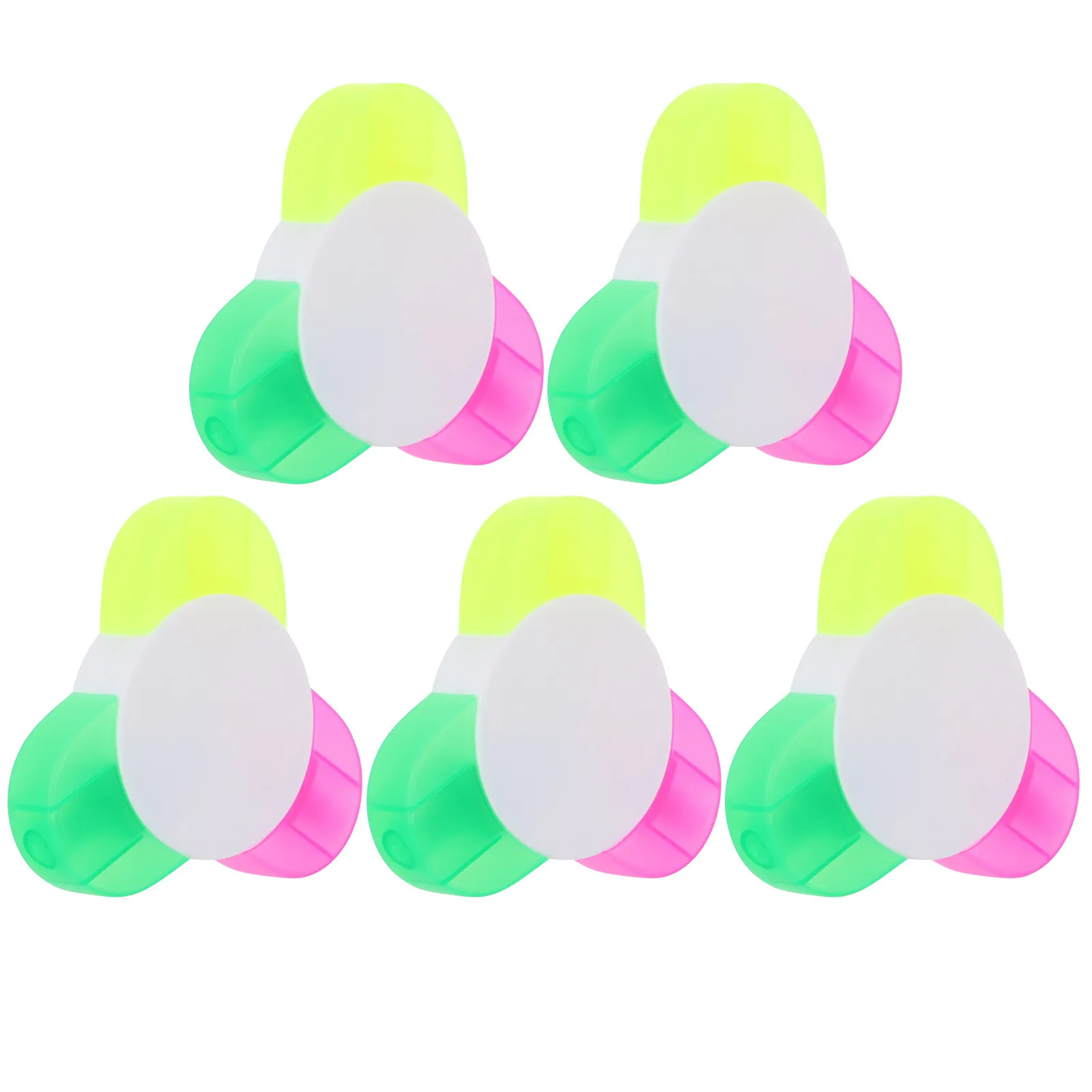 5Pcs 형광펜 3색 꽃잎 형광펜 학교 사무실 저널링 메모 작성용 휴대용 경량 마커 펜