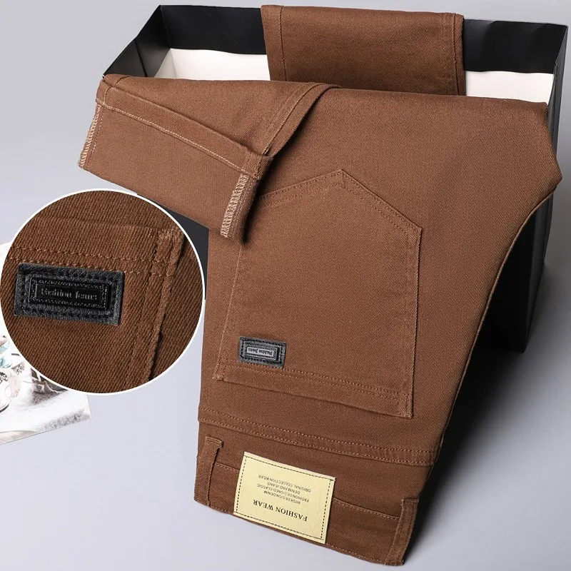 Autumn And Winter Men's Jeans New Large Size 29 44 Casual Pants Male Straight Elastic High Waist Trousers Fashion Color Pants 5