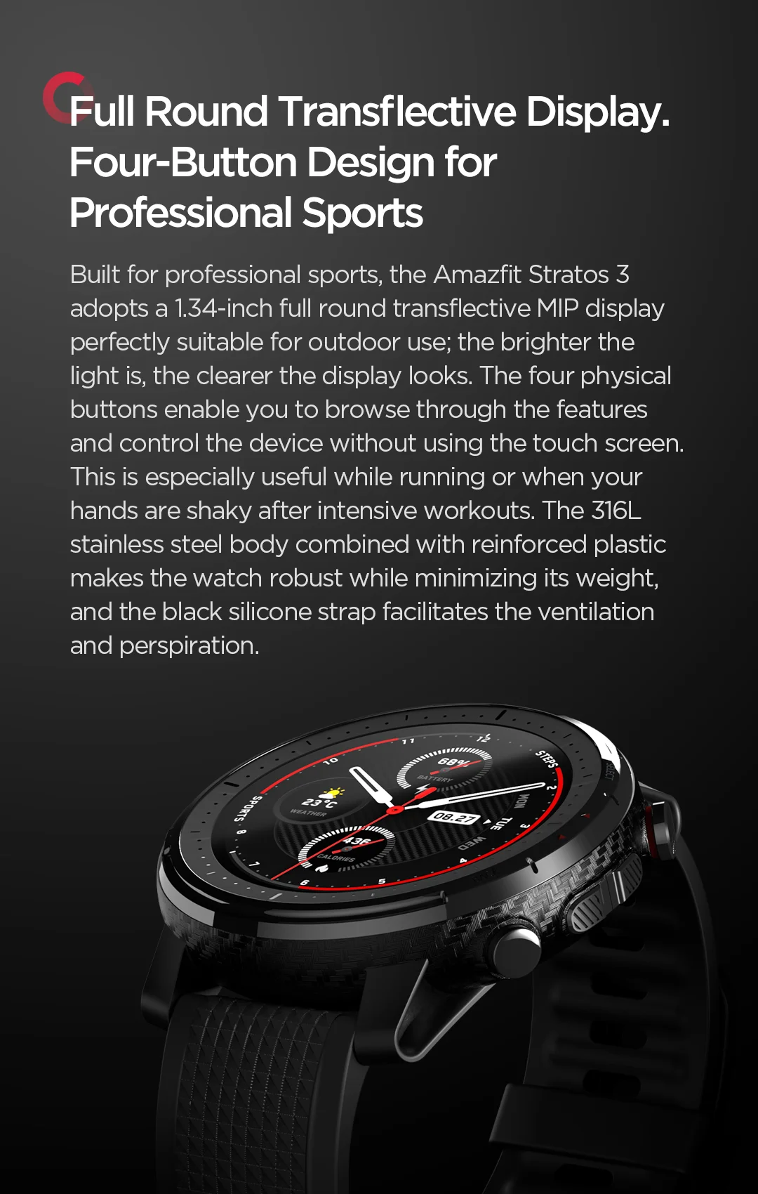 Global Version New Amazfit Stratos 3 Smart Watch Men GPS 5ATM Music Dual  Mode 14 Days Smartwatch reloj hombre relogio masculino