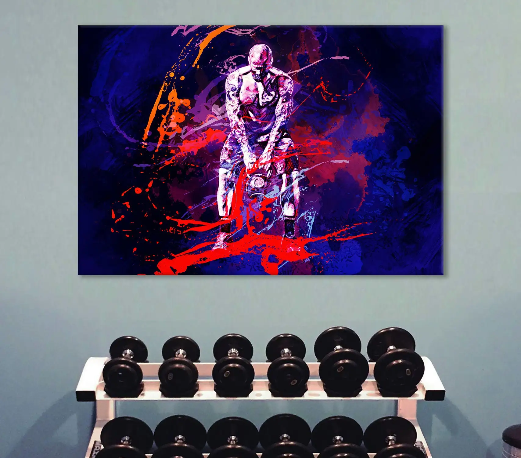 Kettlebell Fitness Art Poster E Stampe Wall Art Canvas Painting Abstract Acquerello Sportsman Picture For Gym Room Home Decor