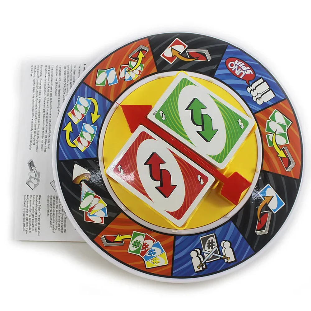 Uno Spin Game Card Board Game Family Funny Entertainment Poker Playing Uno Spin Card