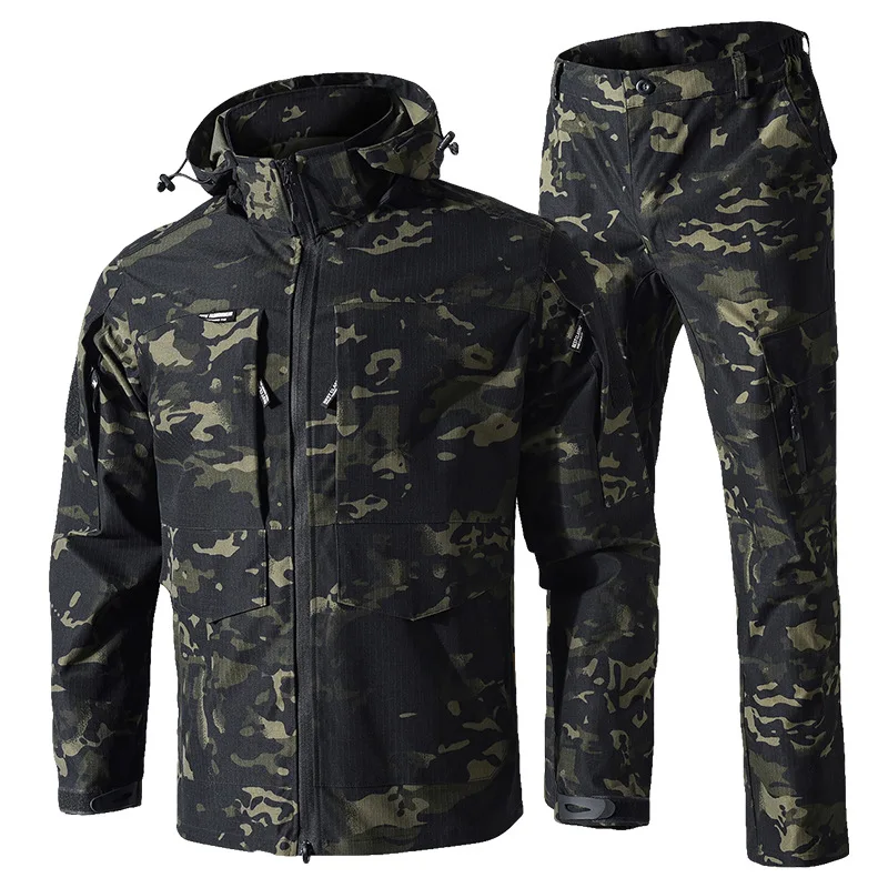 Herren Camouflage Anzug Set Frühling Herbst Militärische Ausbildung Tragen Outdoor Arbeitskleidung Atmungsaktive Mesh Kampf Arbeit Schutz Taktische – Detail 2