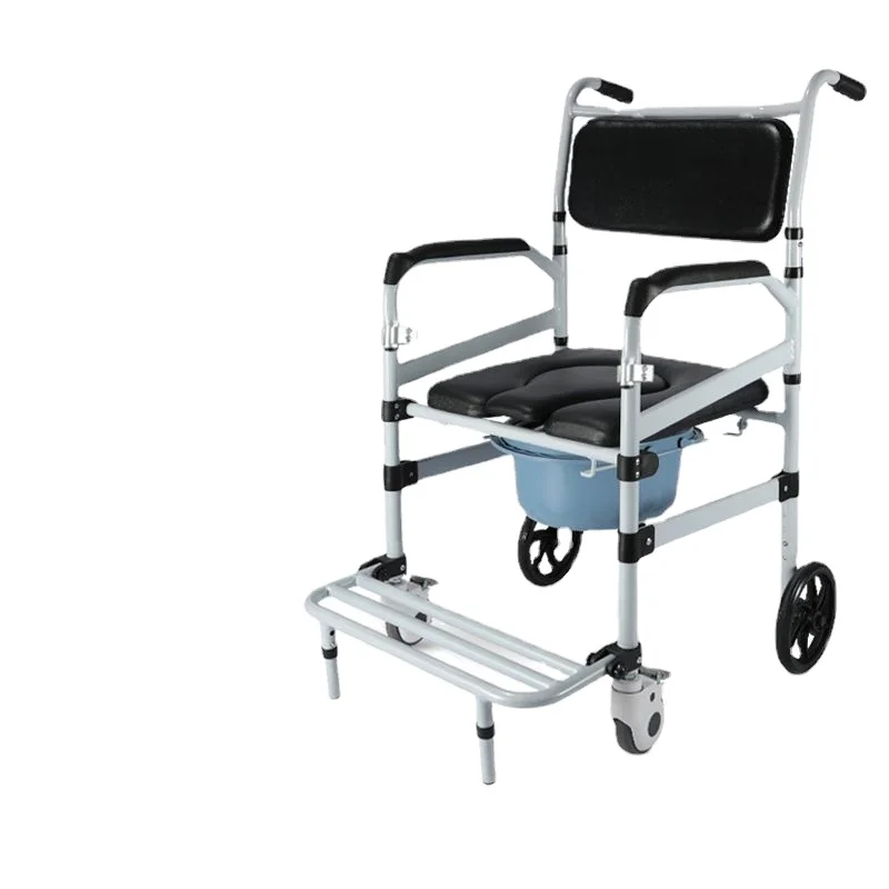 

Сиденье для туалета для пожилых с колесами усиленное противоскользящее, складное бытовое мобильное сиденье для туалета для пожилых людей с колесами
