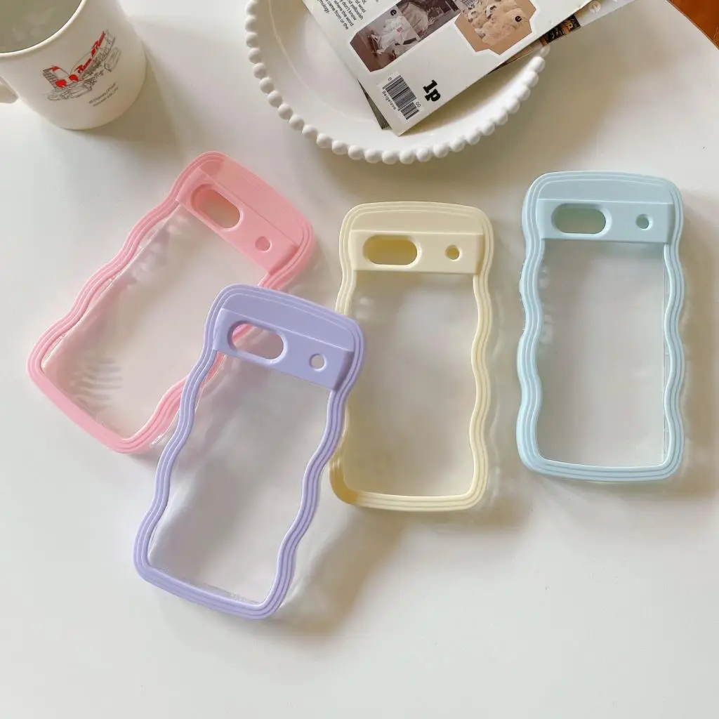 Creative Curly Wavy Transparent Shockproof Candy Case - Clear Hard Acrylic Cover