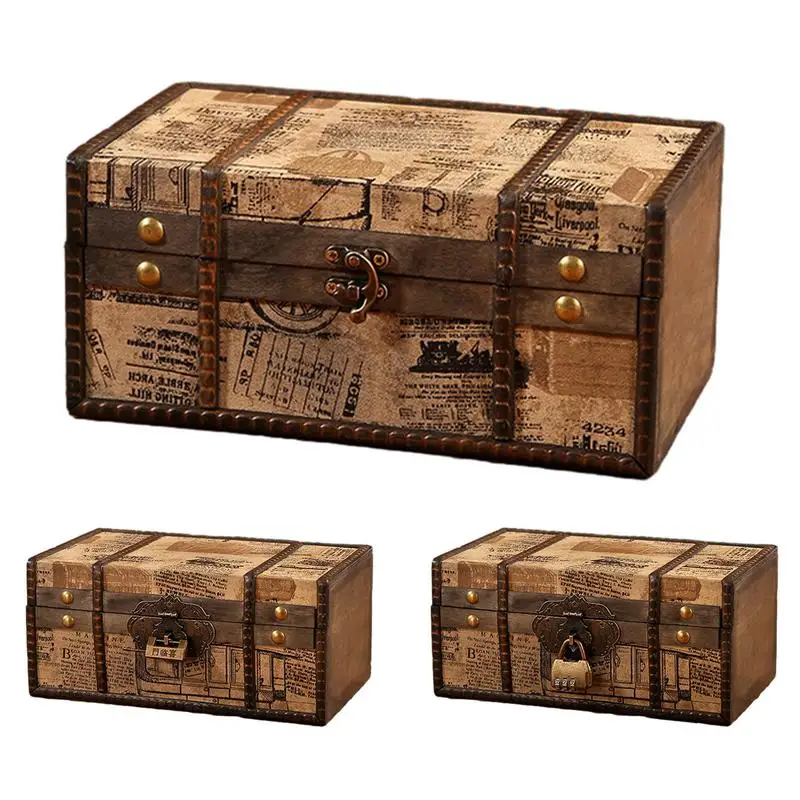

Винтажная шкатулка для ювелирных изделий Keepsake, декоративная шкатулка для драгоценностей с замком для ювелирных изделий, винтажные подарочные коробки для хранения