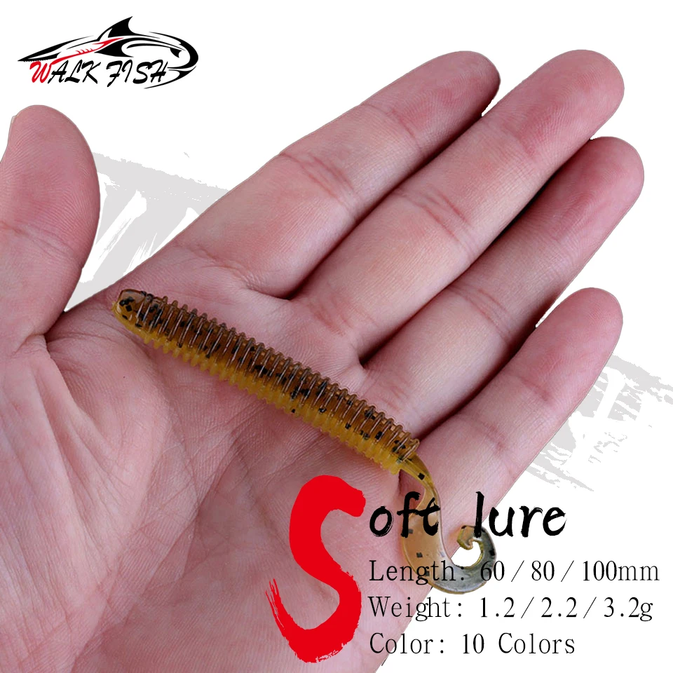 WALK FISH 6 cm 8 cm 10 cm Weiche Köder Geruch Angeln Wobbler Wurm Jig Mit Salz Silikon Künstliche Köder Swimbaits Bass Tackle