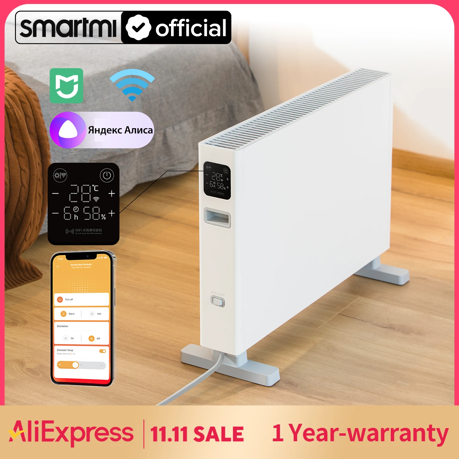 Smartmi-Electric-Heater-1S-Smart-Version-DNQZNB05ZM-2200W-Convector ...