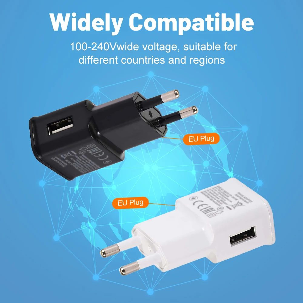 5W USB Wall Charger Power Supply 5V 1A Universal Portable Travel Power Compatible With Samsung iPhone