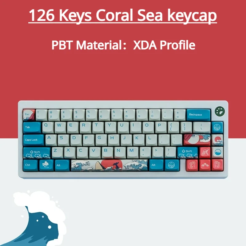 

126 Key/Set GMK Coral Sea Keycaps XDA Profile Dye Sublimation PBT Keycap For MX Switch 60% 80% 100% Layout Mechanical Keyboard