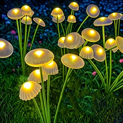 Dual Mode LED Solar Mushroom Lights - Waterproof Outdoor Decor for Garden, Patio, and Pathway Ambiance (Warm)