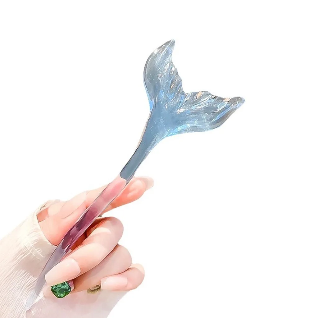Fermaglio per capelli a coda di sirena, gioiello unico trasparente per capelli, decorazione elegante per capelli alla moda, per uso quotidiano, regalo di inaugurazione della casa, Cheongsam - immagine 5