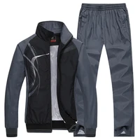 Men Sportswear New Spring Autumn Tracksuit 2 Piece Sets Sports Suit Jacket+Pant Sweatsuit Male Fashion Print Clothing Size L-5XL 1