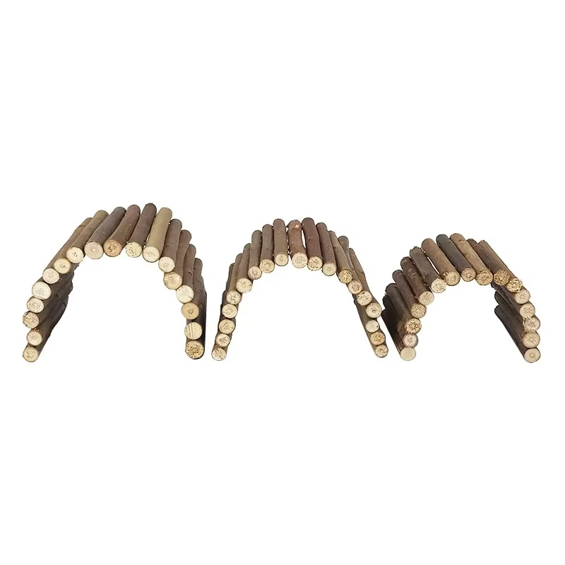 Pet chew toys,hamster toy,pet tooth grinding snacks Rabbit molar willow branch hamster toy supplies Golden wire Bear molar ladder fence arch bridge toy