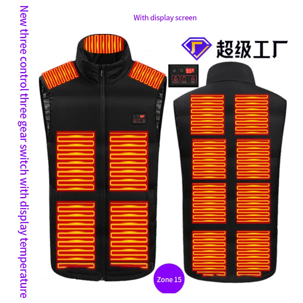 15AreaHeatedVestMenUSBHeatedJacketMenWomanTacticalVestes