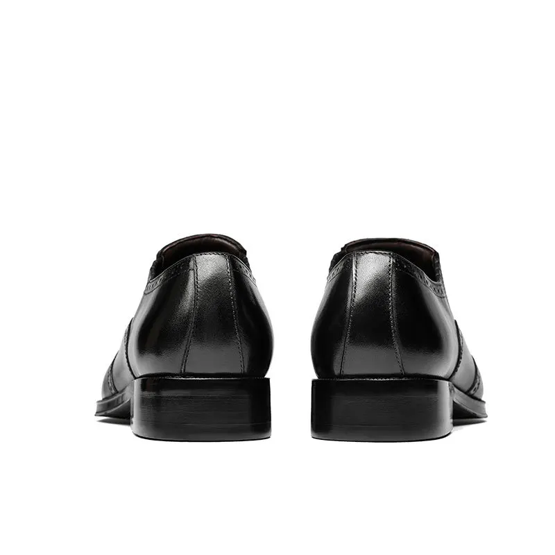 Formell: Exquisite Brogue-Prägung, handgefertigte antike Business-formelle Lederschuhe für Herren, Hochzeitsanzugschuhe, geschnürtes Rindsleder – Detail 4