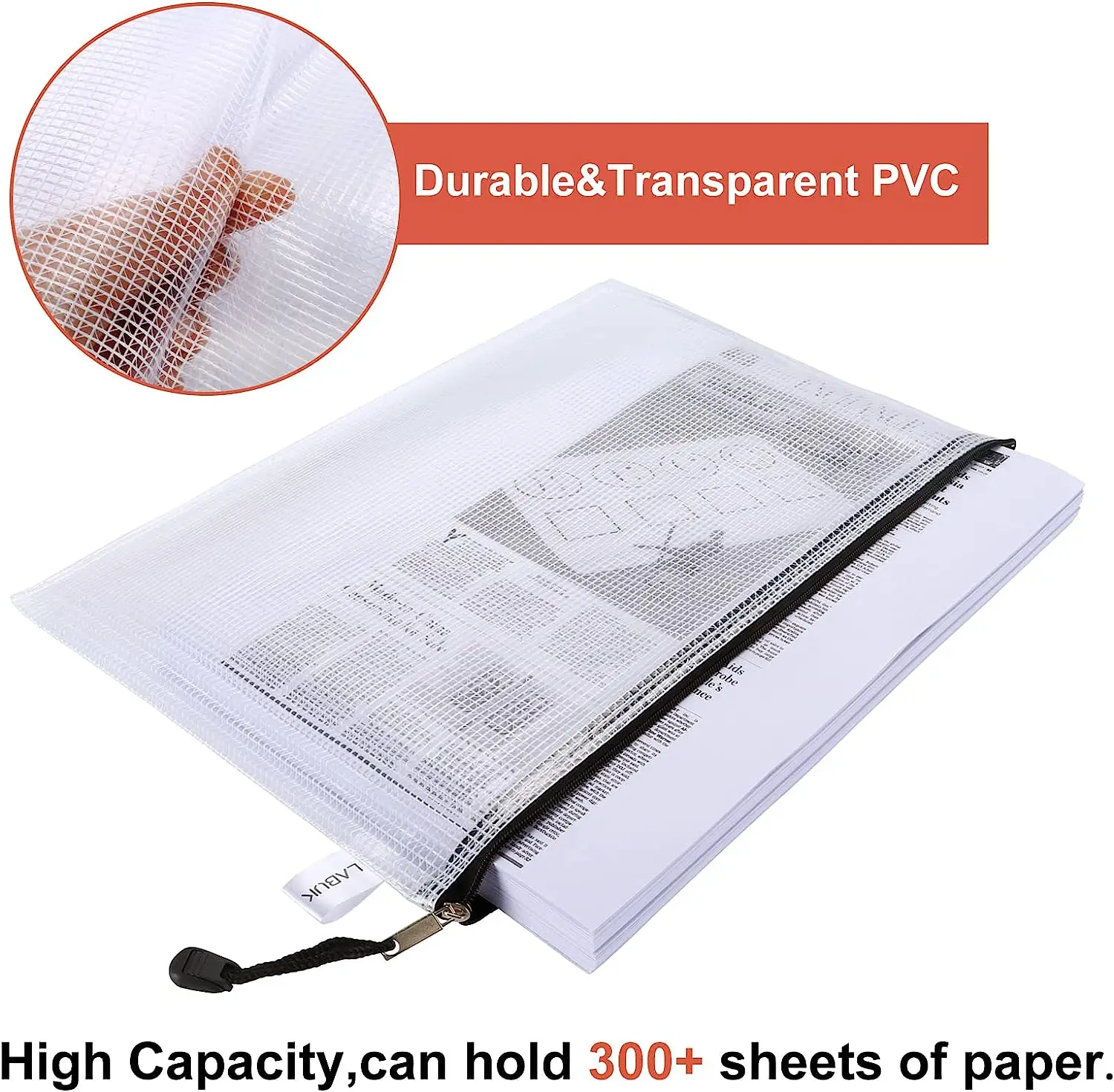 6pcs L Type Folders A5 Plastic Clear Document Folder Jacket Sleeves, Orange