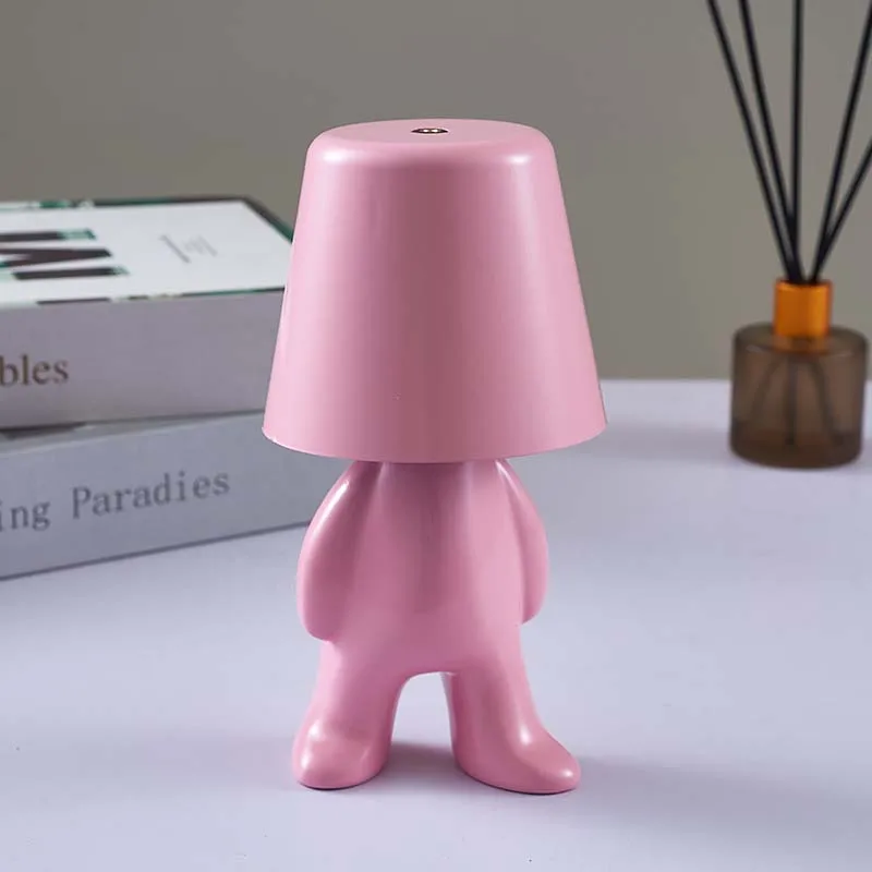 

Nordic Chrome Little Golden Man Table Lamp Living Room Bedroom Bedside Children's Room Night Lights Net Red Creative Desk Lamps