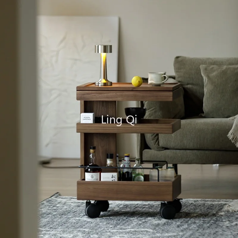 

Storage Cart With Wheels Kitchen Organizer Transport Things Home Snack Trolley Serving Metal Cabinet Service Bakers Rack Wood