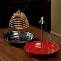 Incense Burner Stainless Steel Ash Catcher Coil Red Anti Extinguishing Plate Ring Rack Home Decor for Meditation Aromatherapy - Image 4