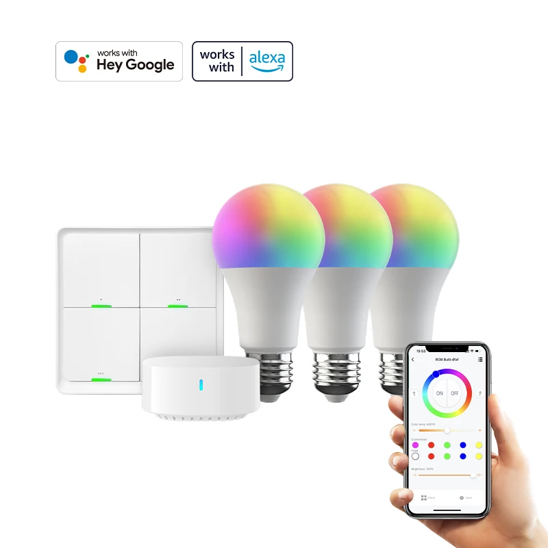 Starter Kit Broadlink Ske27 Lampadine Rgb Bluetooth Smart Home Lights Funziona Con L'App Broadlink Ble