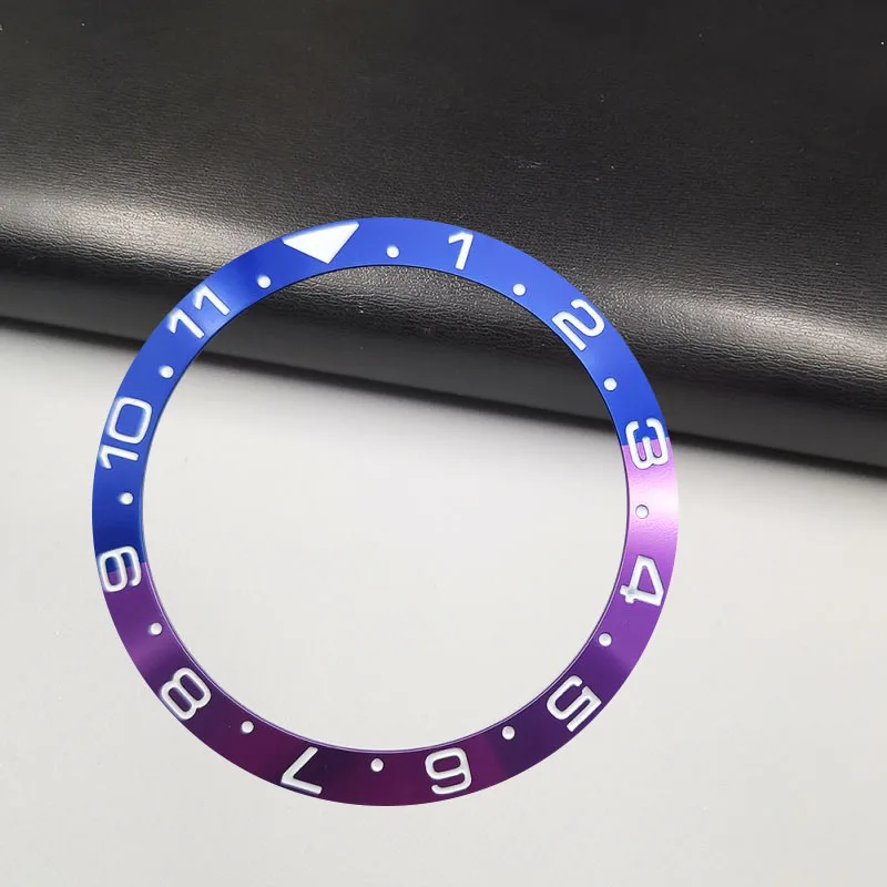 Watch Accessories GMT 38mm Slope Aluminum 12 Hour Bezel Ring Insert Ring Mouth Fits for RLX GMT Black Green SUB 40mm Watch Case