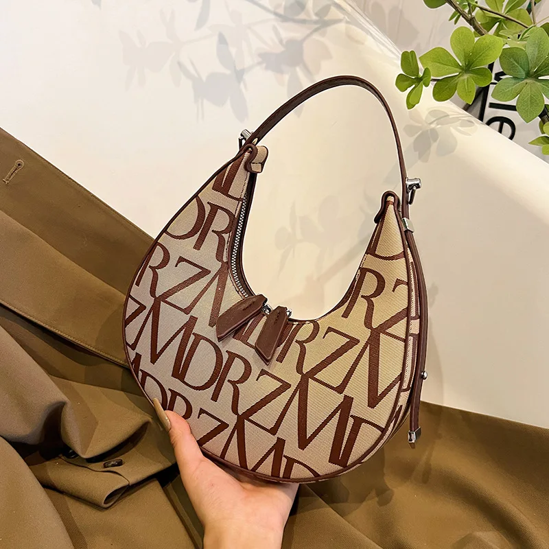 2024 New Super Hot Fashion Printed Popular One Shoulder Underarm Texture Chain Crossbody Aibkhk Female Ladies Handbags Quality