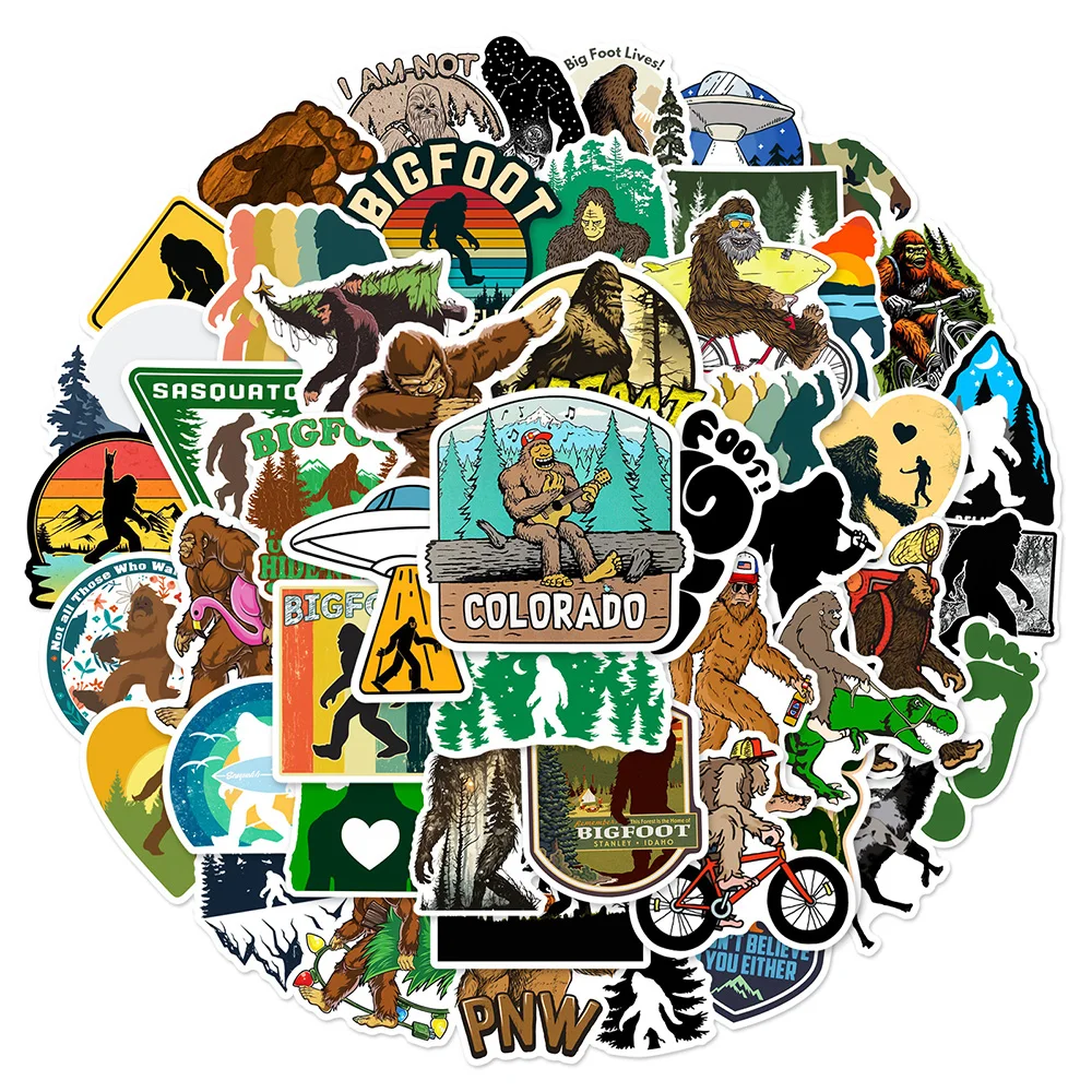 

10/30/50PCS Outdoor Orangutan Savage BIGFOOT Cartoon Sticker DIY Laptop Luggage Skateboard Graffiti Decals Fun for Kid Toys Gift