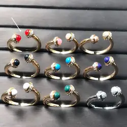 Elegant 18K Rose Gold Women's Diamond Open Ring - 8 (Rose gold and red)