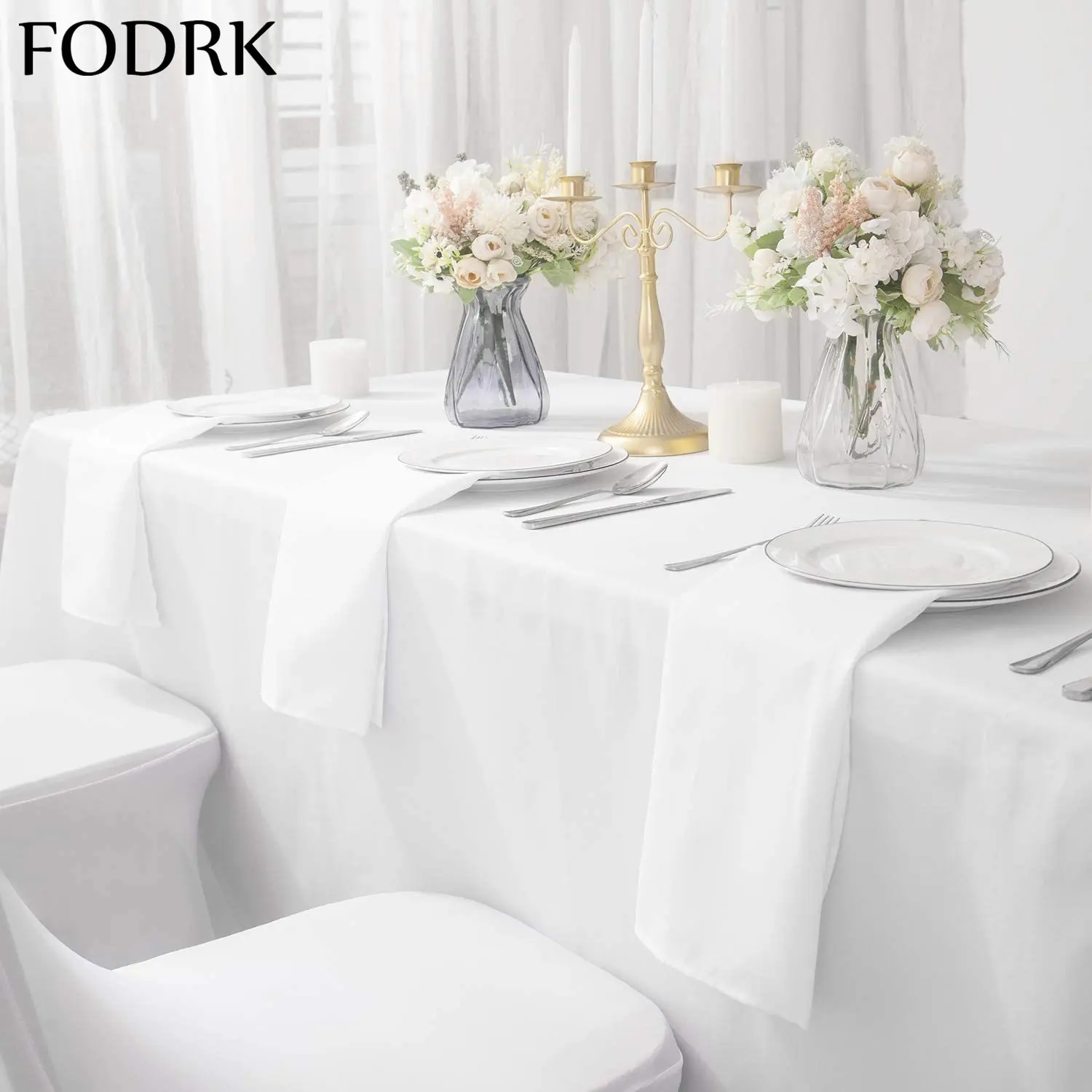 

10pcs White Cloth Napkin 50x50cm Table Linen Wedding Decoration Party Pure Cotton Serving Placemat Mat Towel Fabric Tablecloth