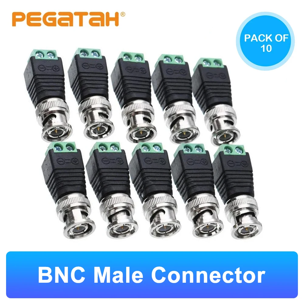 CCTV Connectors 2/5/10PCS For AHD Camera CVI Camera TVI CCTV Coax/Cat5/Cat6 Cables