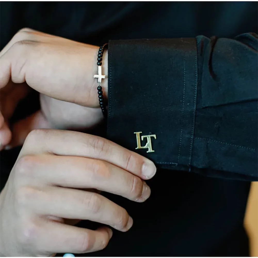 Mens Cufflinks 2pcs Custom Initials Letter for Skyrim Suit
